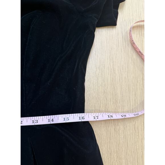 Vintage 80s Talbots Green Velvet Bow Baco Dress Size 10 Holiday Coquette 2404 - Picture 7 of 7